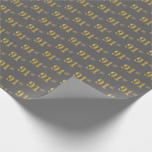 Papier Cadeau Gray, Faux Gold 91e (Quatre-vingt-onze)