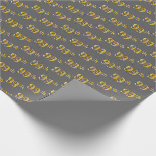 Papier Cadeau Gray, Faux Gold 99e (Quatre-vingt-dix-neuvième)