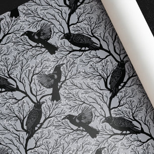 Papier Cadeau Gray Gothique hiver Berry Ravages Noël