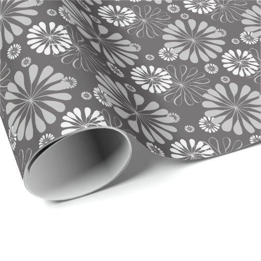 Papier Cadeau Gray Mandala (Coin rond)