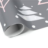 Papier Cadeau Gray rose et blanc (Coin rond)