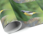 Papier Cadeau Gray Wagtail - oiseau (Coin rond)