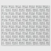 Papier Cadeau Gray Wavy Text (Plat)