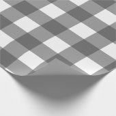 Papier Cadeau Gray & White Square Pattern Wrapping Paper (Coin)