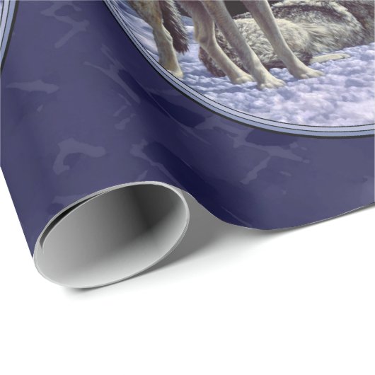 Papier Cadeau Gray Wolves (Coin rond)