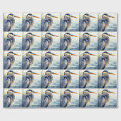 Papier Cadeau Great Blue Heron Faune Mer Terres Humides Oiseaux  (Plat)