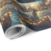 Papier Cadeau Great Dane Christmas Festive Voyage (Coin rond)