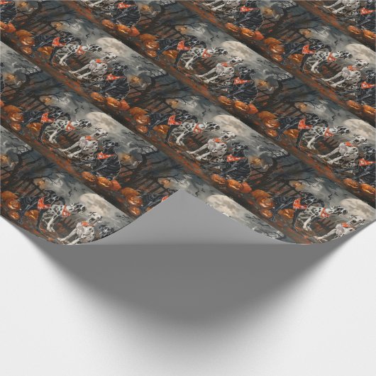 Papier Cadeau Great Dane Halloween Éffrayant (Coin)