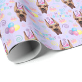 Papier Cadeau Great Dane Wrapping Paper in Purple (Coin rond)