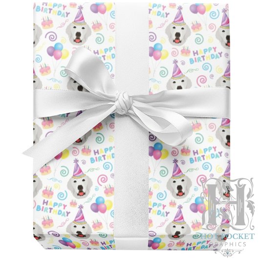 Papier Cadeau Great Pyrenees Wrapping Paper White