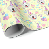 Papier Cadeau Great Pyrenees Wrapping Paper Yellow (Coin rond)