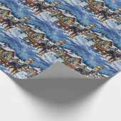 Papier Cadeau Greater Swiss Mountain Dog Christmas Delivery Cart (Coin)