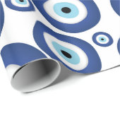 Papier Cadeau Grec Mati Mataki - motif d'oeil mauvais de (Coin rond)