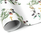 Papier Cadeau Grec Orthodoxe Χ ρ ι τ ό έ ν ! Branches d'olivi (Coin rond)