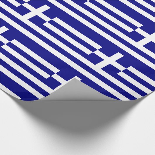 Papier Cadeau Grèce Drapeau Bleu Blancs et croiser (Coin)