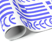 Papier Cadeau Grèce et drapeau grec (Coin rond)