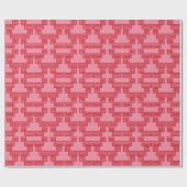 Papier Cadeau Greek Key Meander Tier in Pink and Red (Plat)