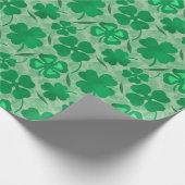 Papier Cadeau Green 4 Leaf Clovers Saint Patricks Day (Coin)