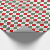 Papier Cadeau Green and Red Argyle Pattern (Coin)