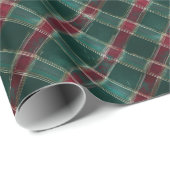 Papier Cadeau Green and Red Classic Tartan Wrapping Paper (Coin rond)