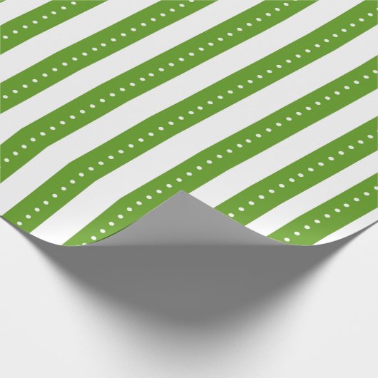 Papier Cadeau Green and White Striped Wrapping Paper (Coin)
