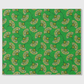 Papier Cadeau Green And Yellow Ankara Fan Print Wrapping Paper (Plat)