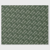 Papier Cadeau Green Beige Happy Holidays Bow Pattern (Plat)