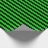 Papier Cadeau Green Black Stripes Motif sans charme (Coin)