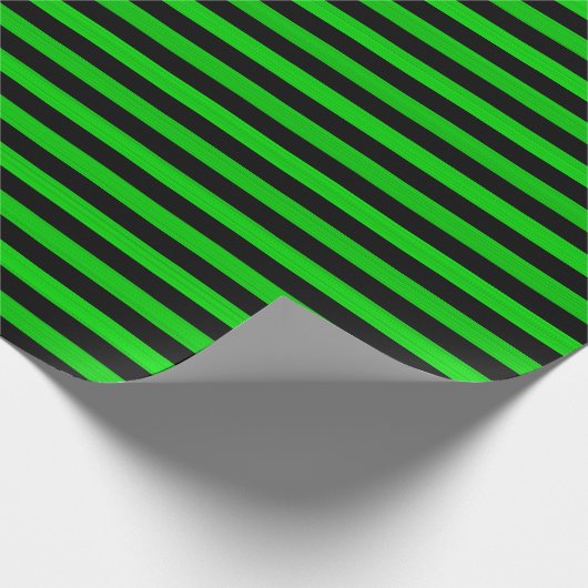 Papier Cadeau Green Black Stripes Motif sans charme (Coin)
