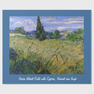 Papier Cadeau Green Blé Field avec Cypress, Vincent van Gogh.
