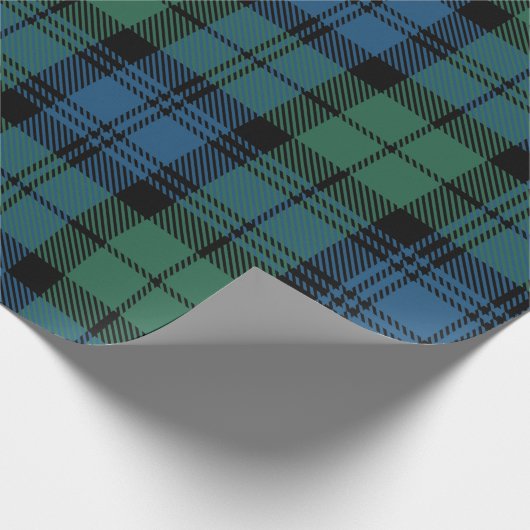 Papier Cadeau Green Blue Check Plaid Rustic Classic Tartan (Coin)