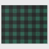 Papier Cadeau Green Buffalo Check Plaid Fête Personnalisée (Plat)