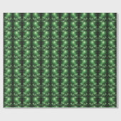 Papier Cadeau Green Candles Christmas Holiday Wrapping Paper (Plat)