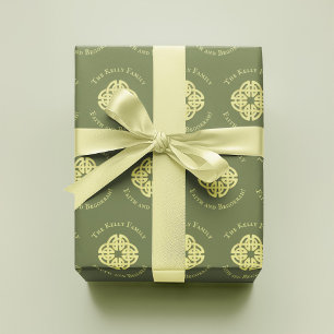 Papier Cadeau Green Celtic Cross Classic Custom
