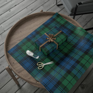 Papier Cadeau Green Check Plaid Rustic Classic Campbell Tartan