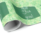 Papier Cadeau Green Christmas Present Bow Pour Vous Envelopper P (Coin rond)