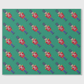 Papier Cadeau Green Christmas Toy Soldiers Wrapping Paper (Plat)
