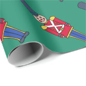 Papier Cadeau Green Christmas Toy Soldiers Wrapping Paper (Coin rond)