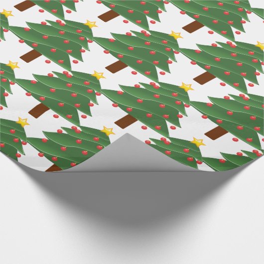 Papier Cadeau Green Christmas Tree Pattern Thunder_Cove white (Coin)