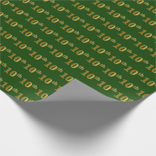 Papier Cadeau Green, Faux Gold 10e (Dixième) événement