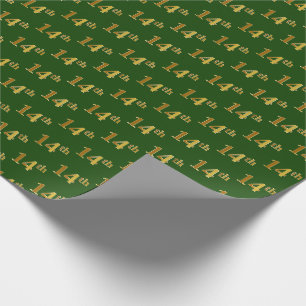 Papier Cadeau Green, Faux Gold 14e (quatorzième) événement