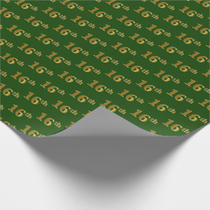 Papier Cadeau Green, Faux Gold 16e (seizième) événement