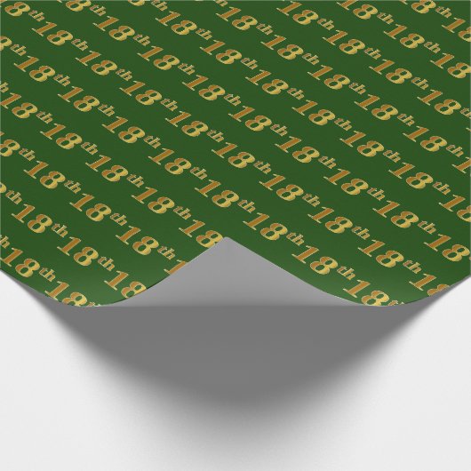 Papier Cadeau Green, Faux Gold 18e (dix-huitième) (Coin)