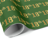 Papier Cadeau Green, Faux Gold 18e (dix-huitième) (Coin rond)