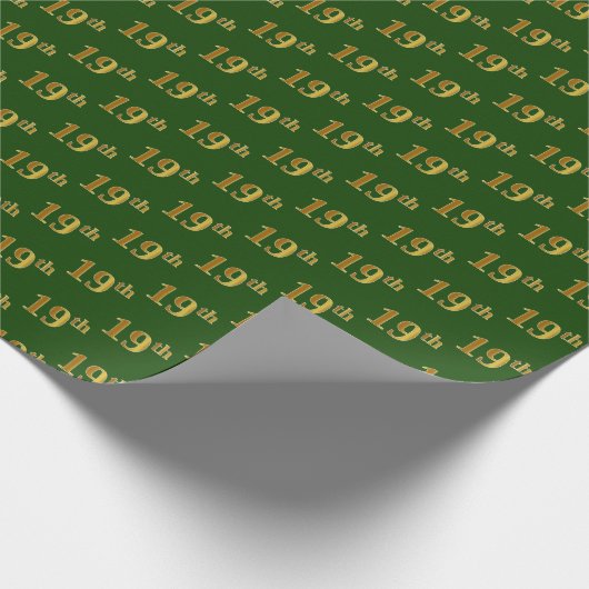 Papier Cadeau Green, Faux Gold 19e (dix-neuvième) (Coin)