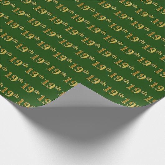 Papier Cadeau Green, Faux Gold 19e (dix-neuvième) (Coin)