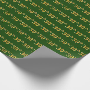 Papier Cadeau Green, Faux Gold 30e (trentième) événement
