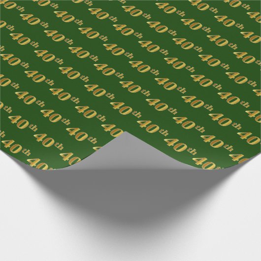Papier Cadeau Green, Faux Gold 40e (Quarantième) (Coin)
