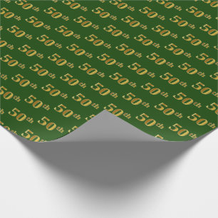 Papier Cadeau Green, Faux Gold 50e (Cinquantième)