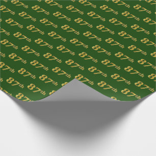 Papier Cadeau Green, Faux Gold 87e (Quatre-Vingt-Septième)